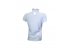 Белая трикотажная блузка с гипюровым верхом, арт. 599509.