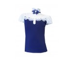 Синяя трикотажная блузка с белым верхом, арт. К701207-1.